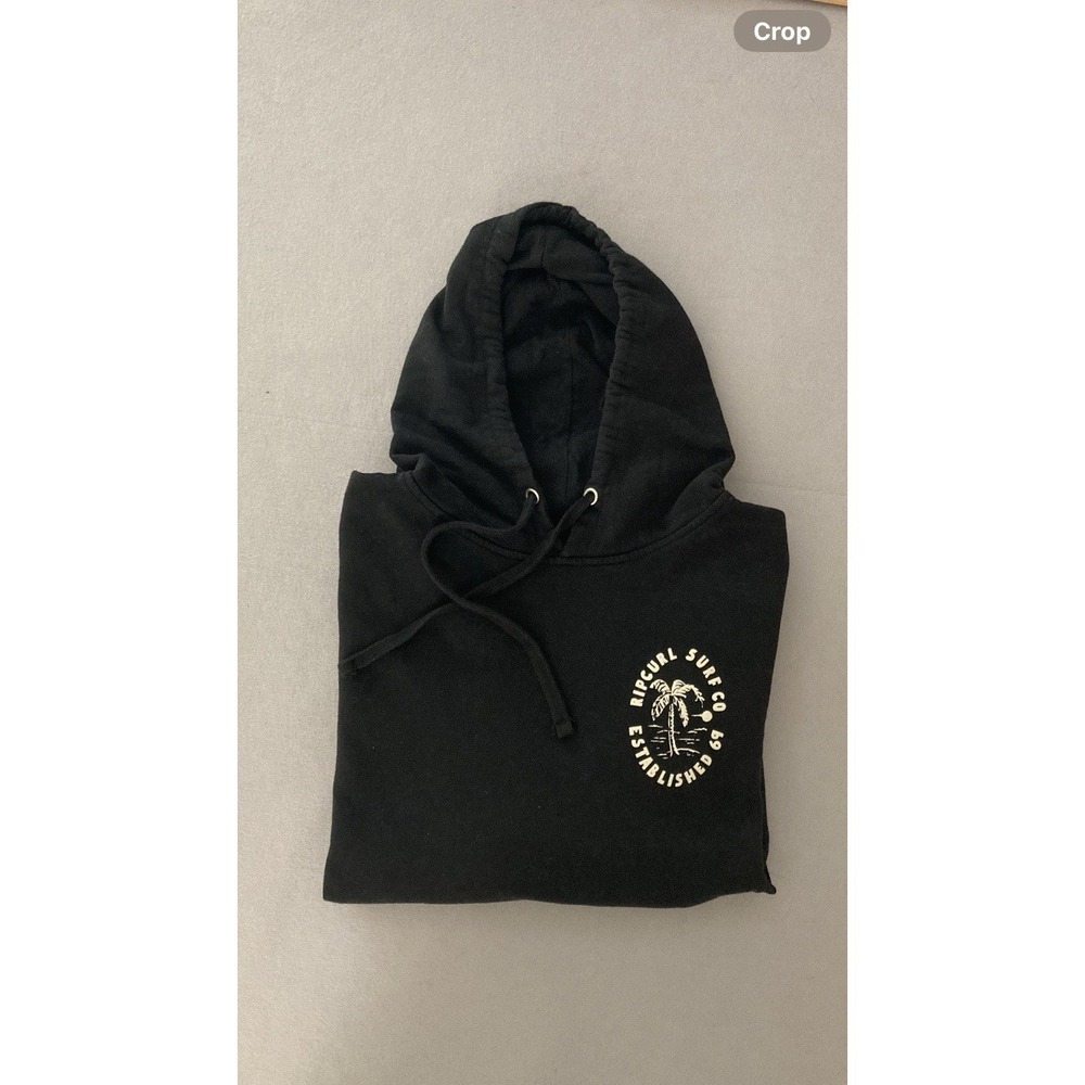 Rip Curl Black Pullover Hoodie -Small Chest Graphic Men's Size Large - Surfer